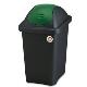 Plastový odpadkový koš Stefanplast MULTIPAT 30 l, černý-zelené víko