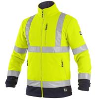 Fleecová bunda Canis PRESTON žluto-modrá s výstražnými prvky, vel. S