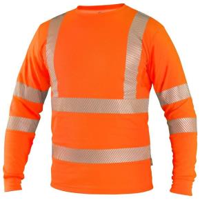 Pánské tričko s dlouhým rukávem CXS OLDHAM, výstražné oranžové, vel. 3XL