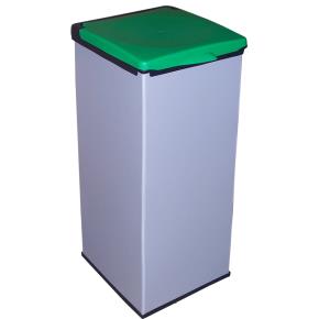 Plastový koš na tříděný odpad MONTI, víko zelené - 90l