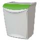 Odpadkový koš na třídění odpadu 25l - zelené víko
