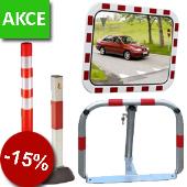 Parkovací zábrany, dopravní zrcadla a ochranné prvky v AKCI!