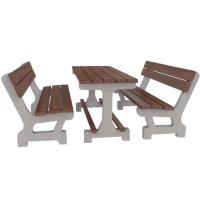 Betonový zahradní set GOLEM - stůl + 2x lavice s opěradlem
