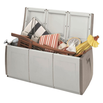 Zahradní truhla TERRY In Out box 140 světle šedá/šedohnědé boky, 360 l