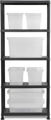 Plastový regál KETER PLUS, 5 polic o nosnosti 25 kg