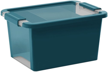 Plastový úložný box KETER Bi Box S s víkem 11l, tyrkysový