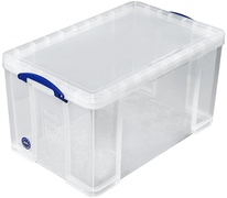 Plastový úložný REALLY USEFUL box transparentní 84l s víkem