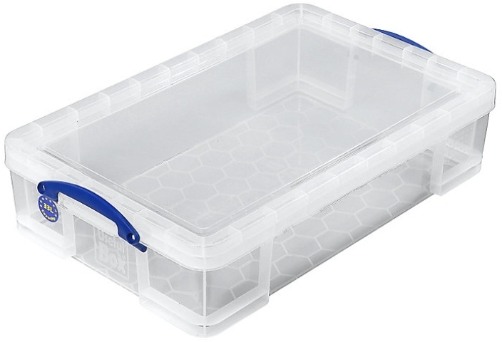 Plastový úložný REALLY USEFUL box transparentní 33l s víkem