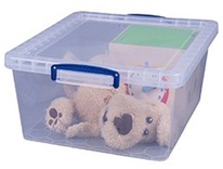 Plastový úložný REALLY USEFUL box transparentní 17,5l s víkem