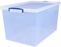 Plastový úložný REALLY USEFUL box transparentní 83l s víkem