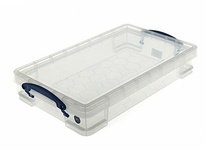 Plastový úložný REALLY USEFUL box transparentní 6l s víkem