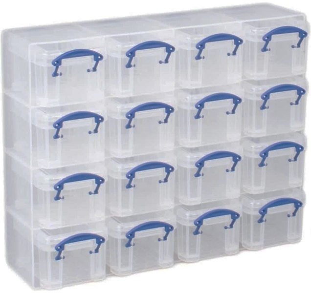 Plastový organizér REALLY USEFUL s 16-ti čirými boxy