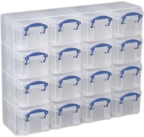 Plastový organizér REALLY USEFUL s 16-ti čirými boxy