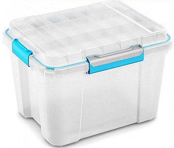 Plastový úložný box KETER Scuba Box M s víkem 45l, bílý