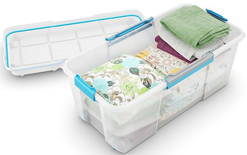 Plastový úložný box KETER Scuba Box XL s víkem 110l, bílý