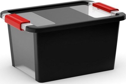 Plastový úložný box KETER Bi Box S s víkem 11l, černý