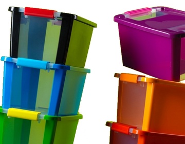 Plastový úložný box KETER Bi Box S s víkem 11l, černý
