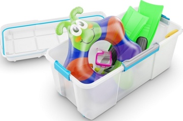 Plastový úložný box KETER Scuba Box L s víkem 80l, bílý