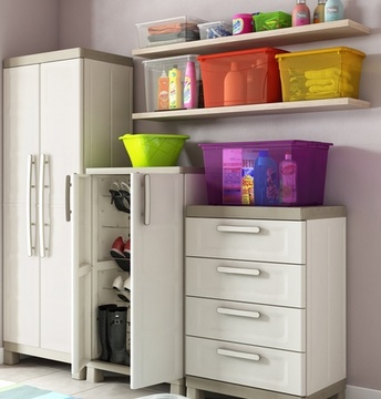 Plastový úložný box KETER Omni box M čirý 30 l
