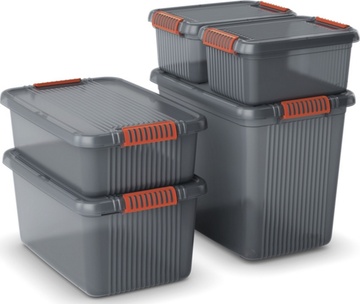 Úložný plastový box KETER K LATCH BOX S šedý 14 l