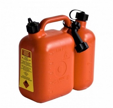 Kombinovaný plastový kanystr na benzín UN 5l + 2,5l s nálevkou