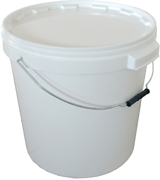 Plastový kbelík s víkem, úchyty a kovovým držadlem 30 L