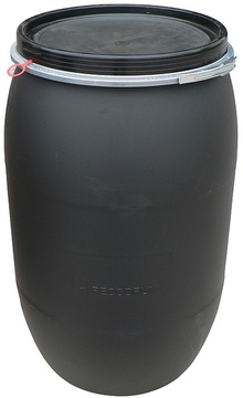 Plastový sud RECODRUM UN s odnímacím víkem 220l černý