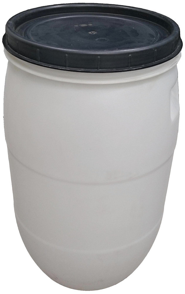 Plastový sud s těsněním a šroubovacím víkem 120 l natural