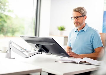 Držák na monitor Novus Clu III C s upevněním na stůl - bílý