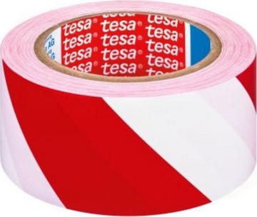 Značkovací páska TESA 33 m x 50 mm červeno-bílá