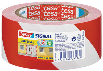 Značkovací páska TESA 66 m x 50 mm červeno-bílá