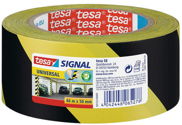 Značkovací páska TESA 66 m x 50 mm černo-žlutá
