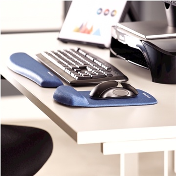 Ergonomická podložka pod myš Fellowes PlushTouch, modrá