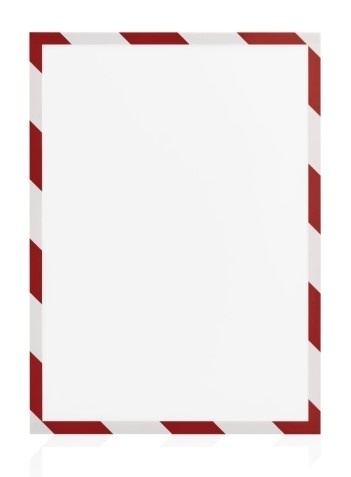 Magnetický bezpečnostní rámeček Magnetofix A4, červeno-bílý