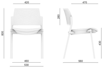 Konferenční židle LD Seating DREAM + 100BL-N plastový opěrák