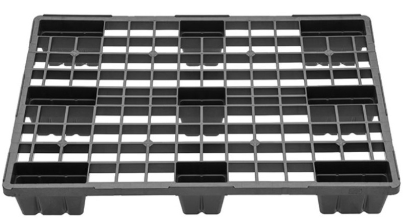 Plastová paleta Ultralight 140x1200x800mm s nožkami, černá
