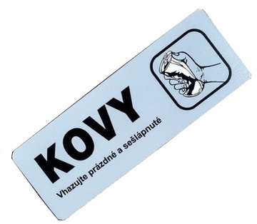 Cedulka KOV - označení na odpadkový koš