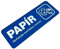 Cedulka PAPÍR - označení na odpadkový koš