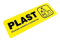 Cedulka PLAST - označení na odpadkový koš