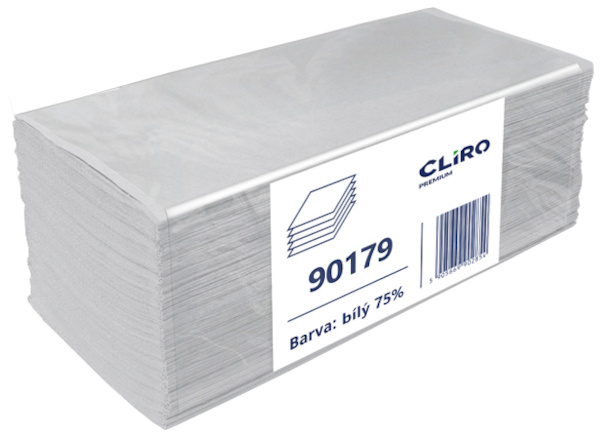 Papírové ručníky CLIRO PREMIUM skládané ZZ dvouvrstvé 3000 ks bílé