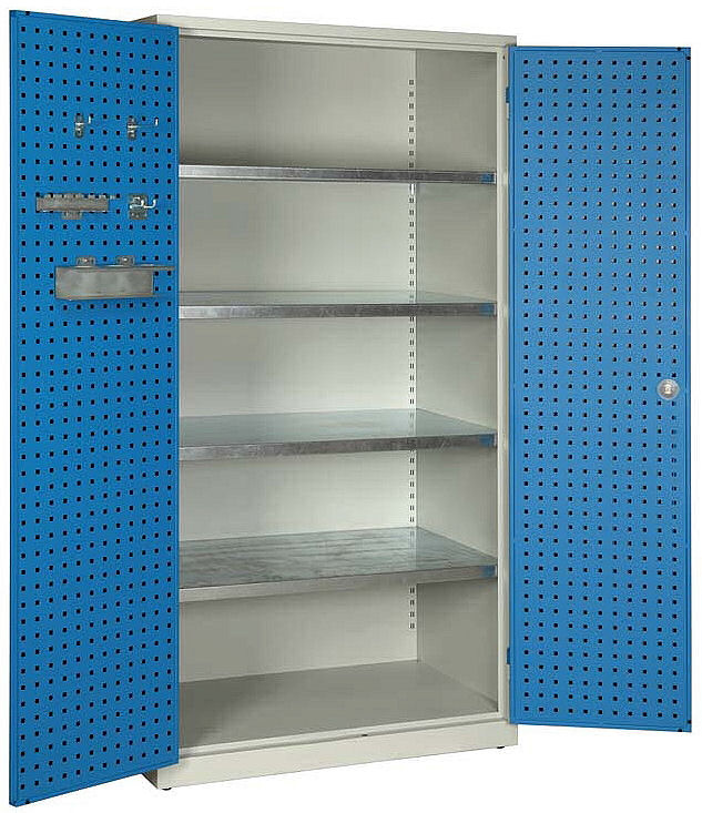 Kovová policová skříň s perforovanými panely 1950 x 1000 x 600 mm