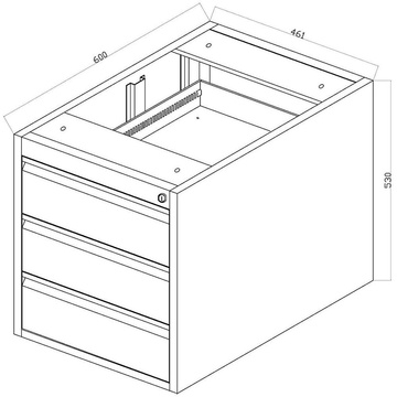 Pojízdný pracovní stůl 1200 x 700 mm, 3x zásuvka