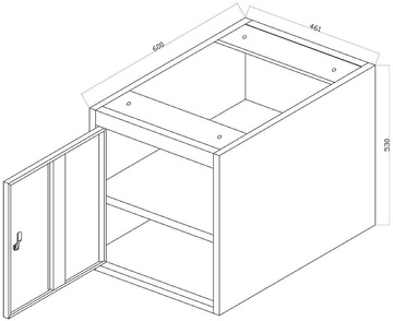 Pojízdný pracovní stůl 1200 x 700 mm, 3x zásuvka, 1x skříňka