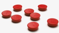 Magnet SCRITTO kulatý, červený, průměr 20 mm, 8 kusů