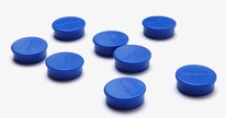 Magnet SCRITTO kulatý, modrý, průměr 20 mm, 8 kusů