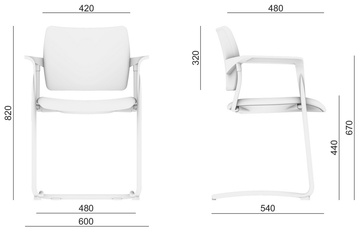 Konferenční židle LD Seating DREAM 131-Z-N,BR pérová kostra