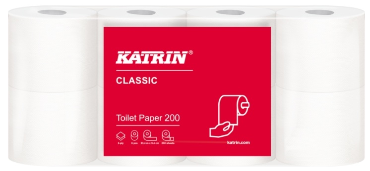 Toaletní papír dvouvrstvý Katrin Classic Toilet 200 průměr 11,7cm - 8ks