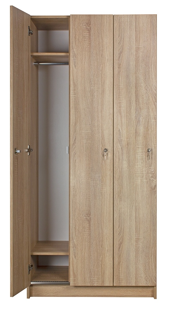 Šatní skříňka 3-dveřová 1970x900x500mm, lamino