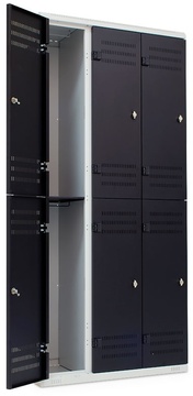 Šatní skříňka 6-boxová, 1970 x 900 x 500 mm - kovová