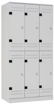 Šatní skříňka 6-boxová, 1970 x 900 x 500 mm - kovová